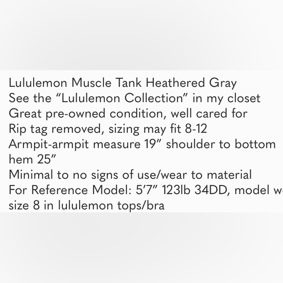 Lululemon Muscle Tank Heathered Gray - Picture 3 of 4